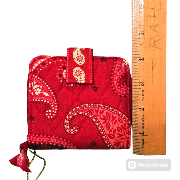 NWT Vera Bradley Retired Mesa Red Bi-fold Wallet Collectible Snap Closure - Picture 7 of 8